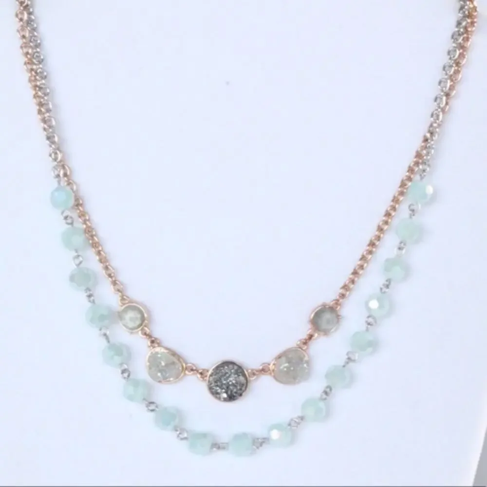 NEW Necklace Double Strand Rough Cut